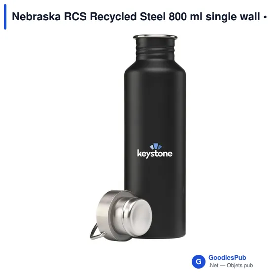 Gourde personnalisable en acier inoxydable recyclé avec logo - Nebraska RCS - Image 7