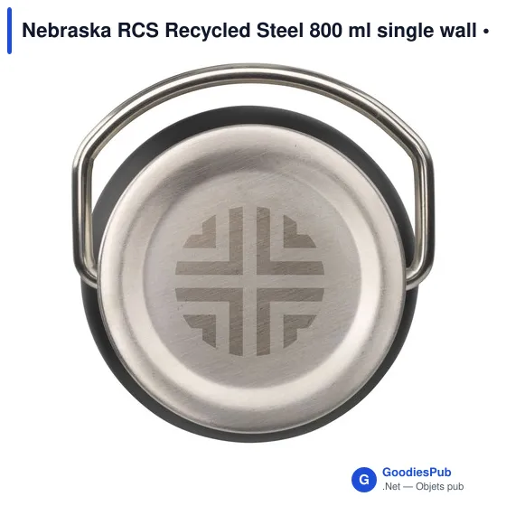 Gourde personnalisable en acier inoxydable recyclé avec logo - Nebraska RCS - Image 8
