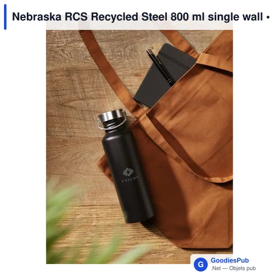 Gourde personnalisable en acier inoxydable recyclé avec logo - Nebraska RCS - Image 9