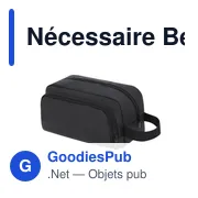 Trousse de toilette personnalisable avec logo - Nécessaire Besner - Miniature 1