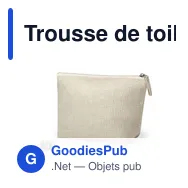 Trousse de toilette personnalisable en polyester - Nécessaire Sublimationavec logo - Miniature 1