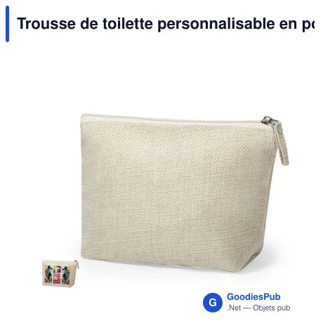 Trousse de toilette personnalisable en polyester - Nécessaire Sublimationavec logo