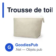 Trousse de toilette personnalisable en polyester - Nécessaire Sublimationavec logo - Miniature 2