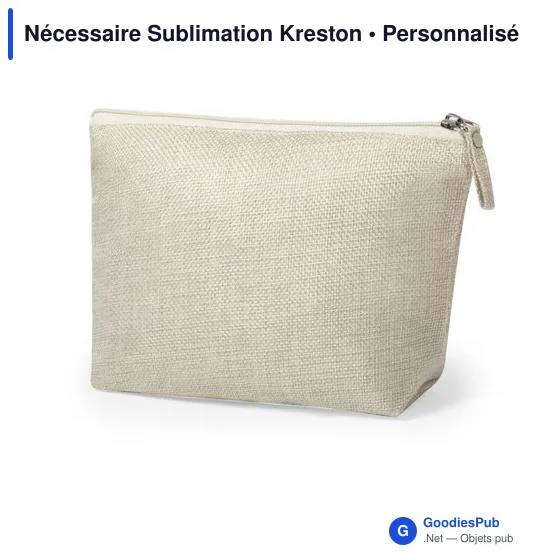 Trousse de toilette personnalisable en polyester - Nécessaire Sublimationavec logo - Image 2