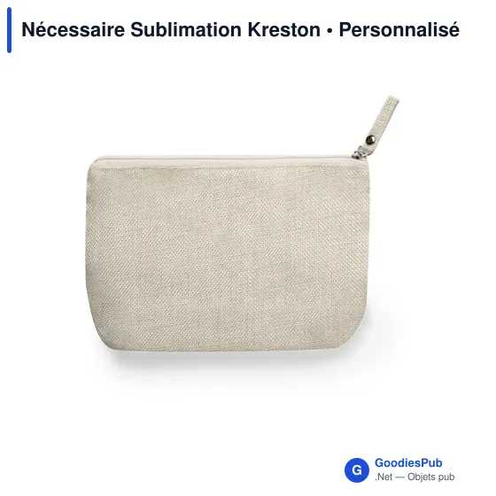 Trousse de toilette personnalisable en polyester - Nécessaire Sublimationavec logo - Image 3
