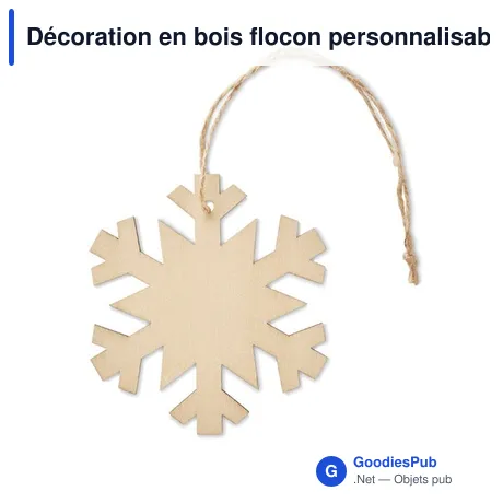 Décoration en bois flocon personnalisable avec logo - NEUY