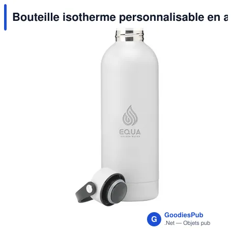 Bouteille isotherme personnalisable en acier inoxydable recyclé - Nevada RCSavec logo