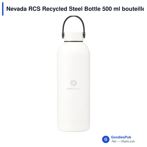 Bouteille isotherme personnalisable en acier inoxydable recyclé - Nevada RCSavec logo - Image 12