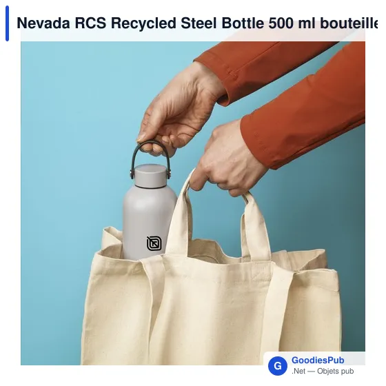 Bouteille isotherme personnalisable en acier inoxydable recyclé - Nevada RCSavec logo - Image 4