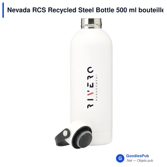 Bouteille isotherme personnalisable en acier inoxydable recyclé - Nevada RCSavec logo - Image 7