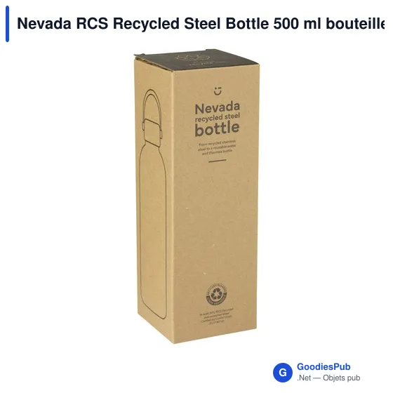 Bouteille isotherme personnalisable en acier inoxydable recyclé - Nevada RCSavec logo - Image 8