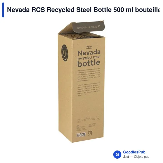 Bouteille isotherme personnalisable en acier inoxydable recyclé - Nevada RCSavec logo - Image 9