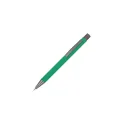 Variante Vert - Stylo bille personnalisable en aluminium recyclé soft touch encre bleue - New York