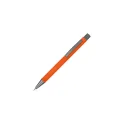 Variante Orange - Stylo bille personnalisable en aluminium recyclé soft touch encre bleue - New York