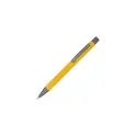 Variante Jaune - Stylo bille personnalisable en aluminium recyclé soft touch encre bleue - New York