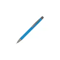 Variante Bleu clair - Stylo bille personnalisable en aluminium recyclé soft touch encre noire - New York