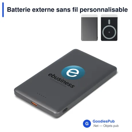 Batterie externe sans fil personnalisable compatible MagSafe 5000 mAh avec logo - Nexus