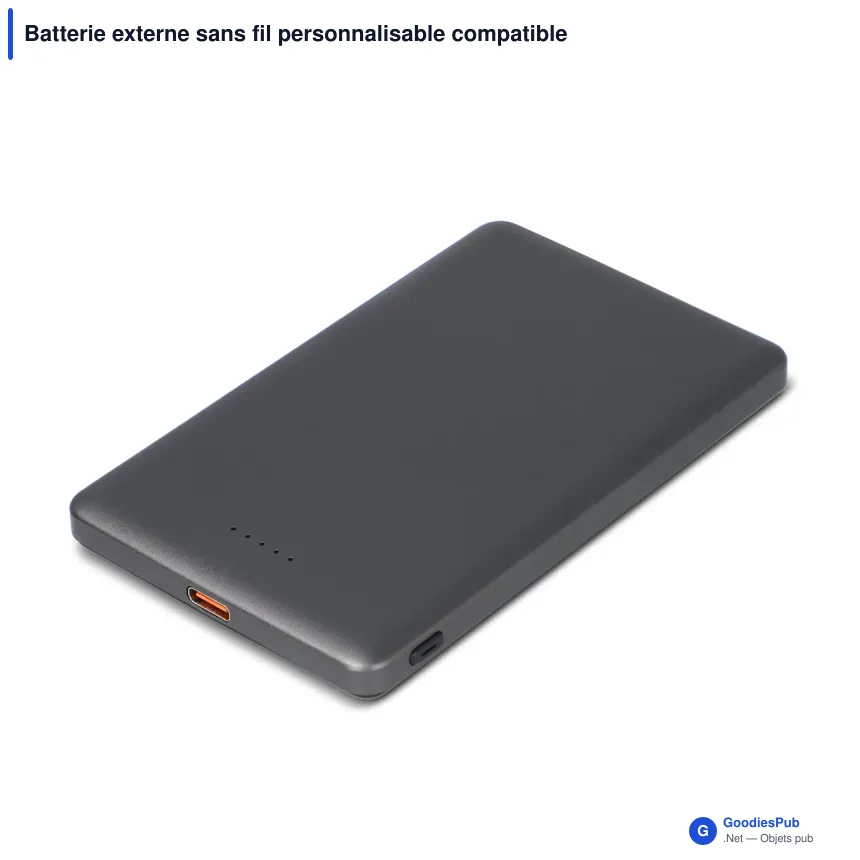 Batterie externe sans fil personnalisable compatible MagSafe 5000 mAh avec logo - Nexus - Image 2