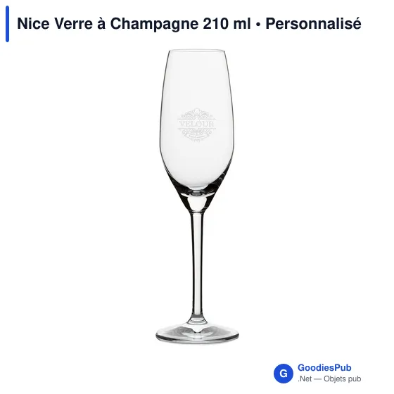 Verre à Champagne personnalisable 210 ml - Niceavec logo - Image 1