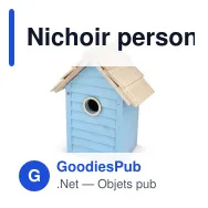 Nichoir personnalisable en bois certifié FSC avec logo - Bleu clair - Miniature 2