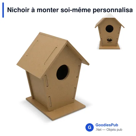 Nichoir à monter soi-même personnalisable en MDF avec logo - DIY