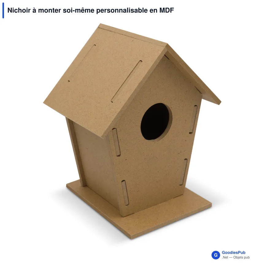Nichoir à monter soi-même personnalisable en MDF avec logo - DIY - Image 2