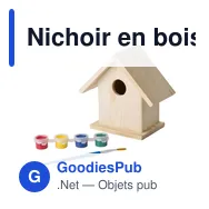 Nichoir en bois personnalisable Wesley avec logo - Miniature 2