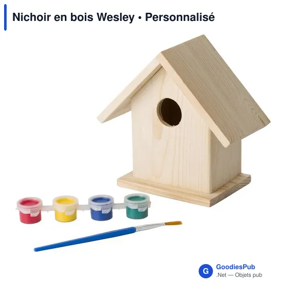 Nichoir en bois personnalisable Wesley avec logo - Image 2