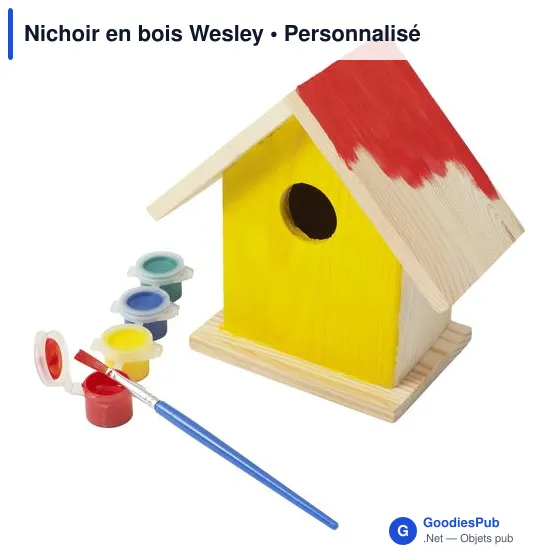 Nichoir en bois personnalisable Wesley avec logo - Image 3
