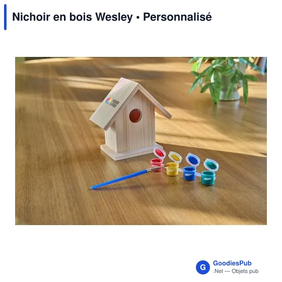 Nichoir en bois personnalisable Wesley avec logo - Image 5