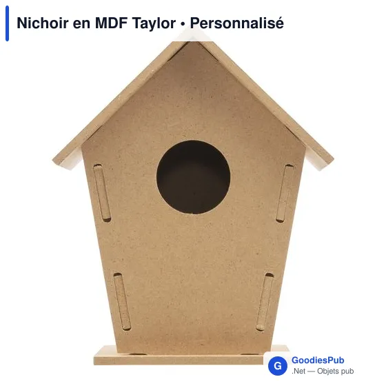 Nichoir en MDF personnalisable pour logo - Modèle Taylor - Image 1