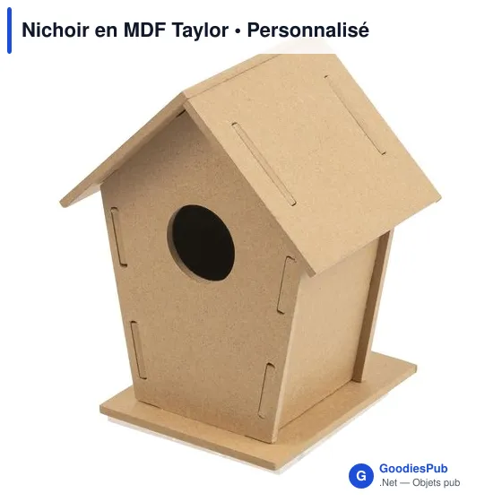 Nichoir en MDF personnalisable pour logo - Modèle Taylor - Image 2