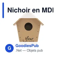 Nichoir en MDF personnalisable pour logo - Modèle Taylor - Miniature 5