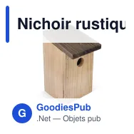Nichoir rustique personnalisable en bois certifié FSC avec logo - Bois - Miniature 2