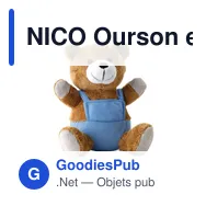 NICO Ourson en peluche - Miniature 1