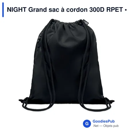 NIGHT Grand sac à cordon 300D RPET