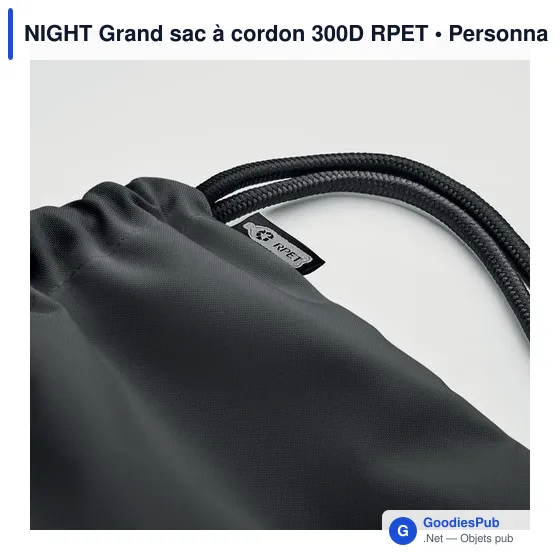 NIGHT Grand sac à cordon 300D RPET - Image 4