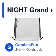 NIGHT Grand sac à cordon 300D RPET - Miniature 9