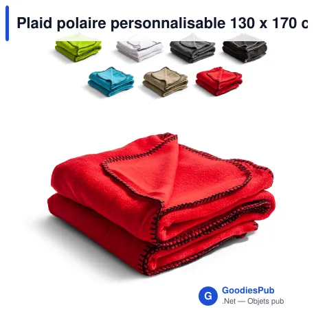 Plaid polaire personnalisable 130 x 170 cm avec logo - Nightingale