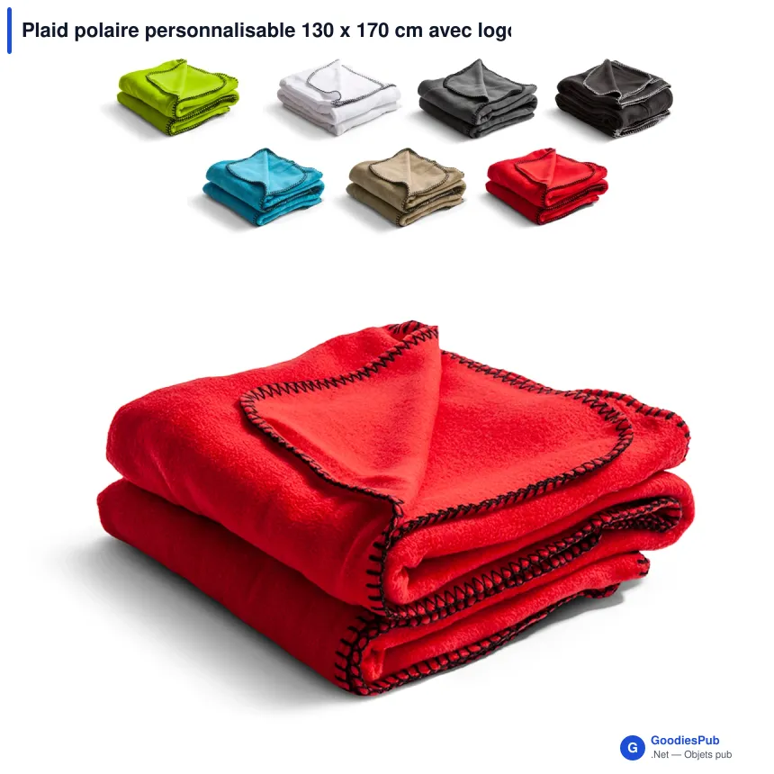 Plaid polaire personnalisable 130 x 170 cm avec logo - Nightingale - Image 1