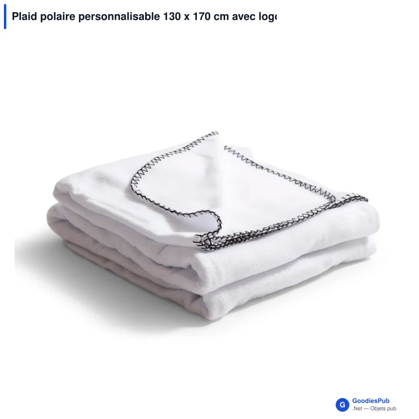 Plaid polaire personnalisable 130 x 170 cm avec logo - Nightingale - Image 3