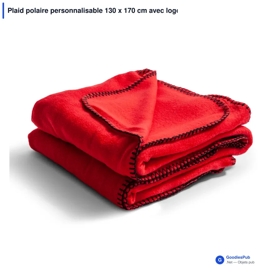 Plaid polaire personnalisable 130 x 170 cm avec logo - Nightingale - Image 5