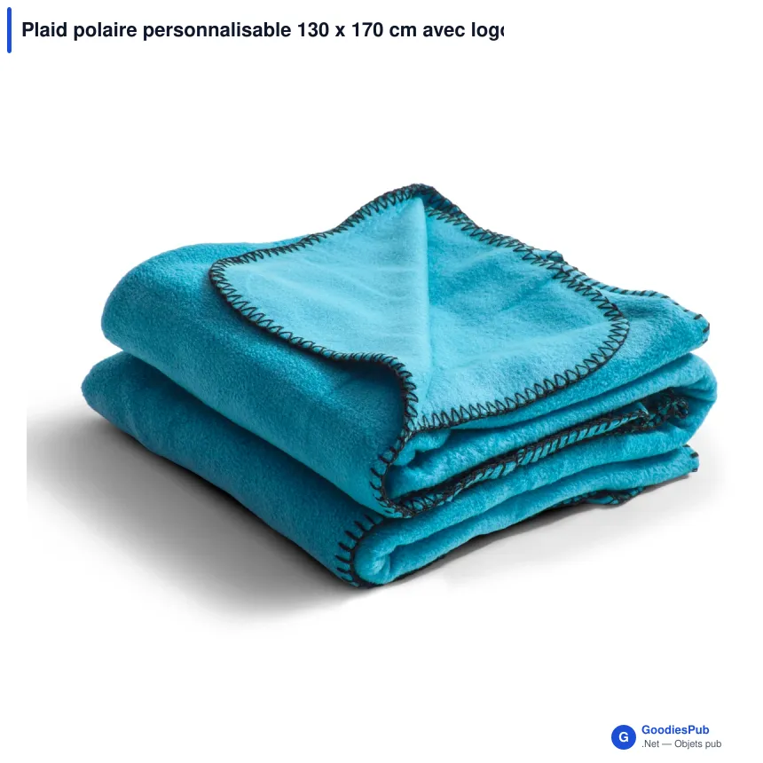 Plaid polaire personnalisable 130 x 170 cm avec logo - Nightingale - Image 6