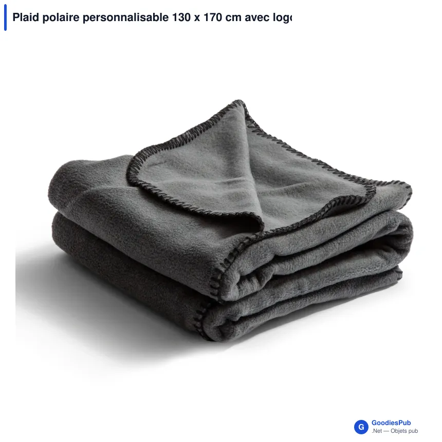 Plaid polaire personnalisable 130 x 170 cm avec logo - Nightingale - Image 9