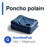 Poncho polaire personnalisable 120 x 160 cm avec logo - Nightingale - Miniature 2