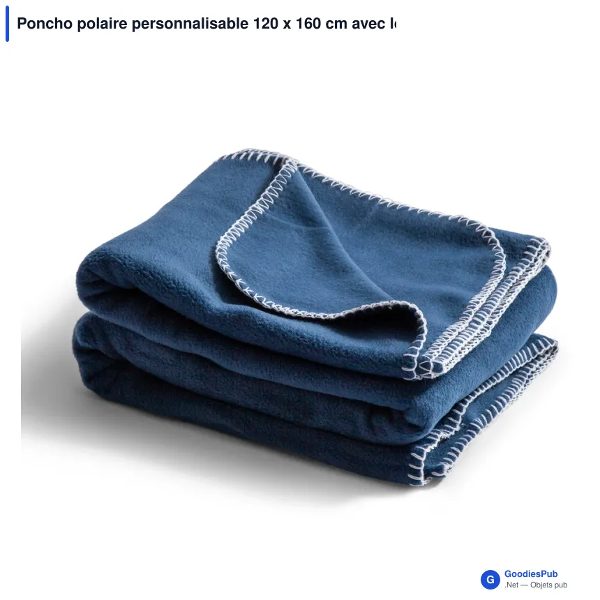 Poncho polaire personnalisable 120 x 160 cm avec logo - Nightingale - Image 2