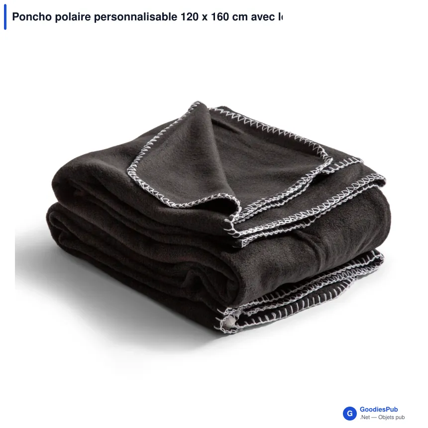 Poncho polaire personnalisable 120 x 160 cm avec logo - Nightingale - Image 3