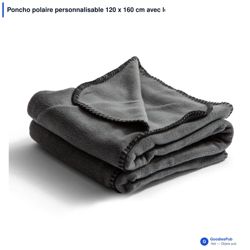 Poncho polaire personnalisable 120 x 160 cm avec logo - Nightingale - Image 4