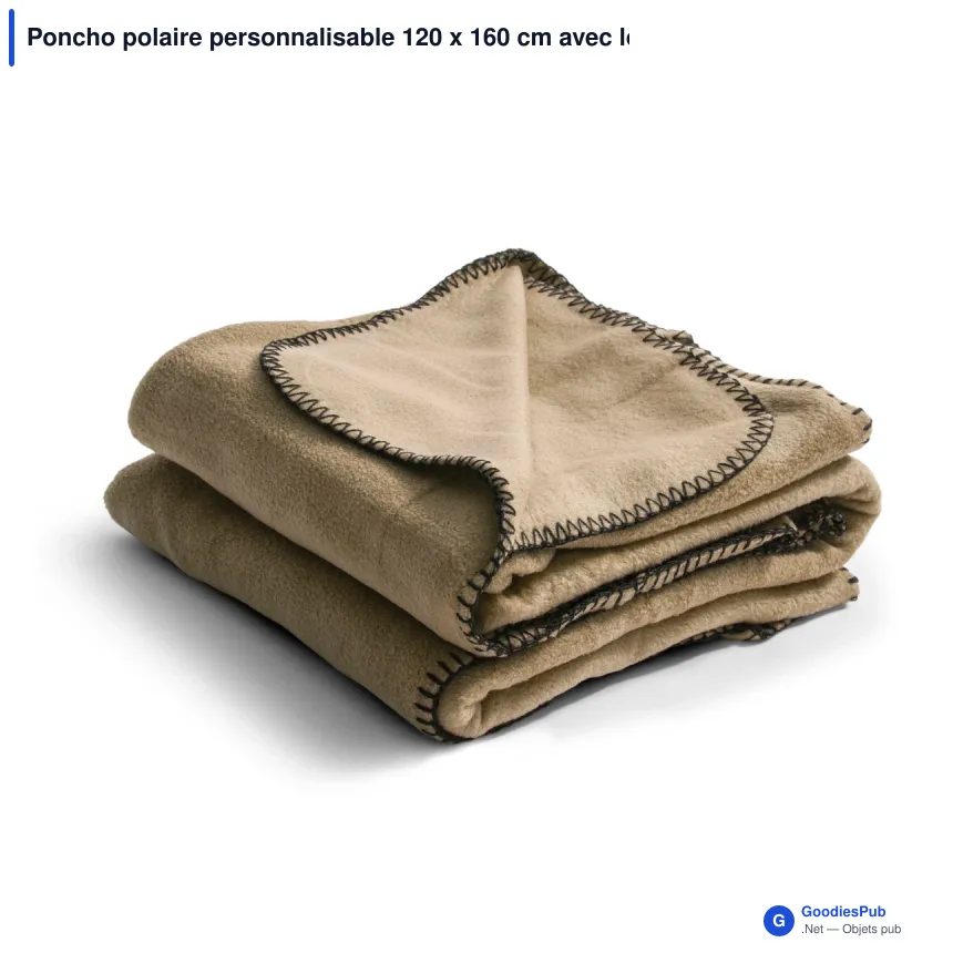 Poncho polaire personnalisable 120 x 160 cm avec logo - Nightingale - Image 5