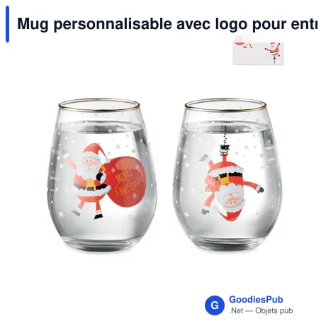 Mug personnalisable avec logo pour entreprises - Set de 2 verres de Noël